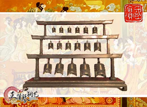 山東客戶定制17件古編鐘，迎賓編鐘古樂(lè)